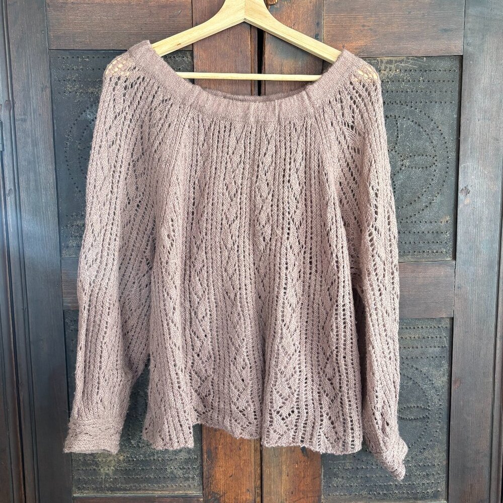 free people sweater dolman sleeve pointelle
